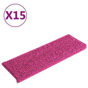 vidaXL Stopni&scaron;čne preproge 15 kosov 65x21x4 cm roza pravokotni rob