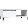 vidaXL Klubska mizica bela 90x50x36,5 cm inženirski les