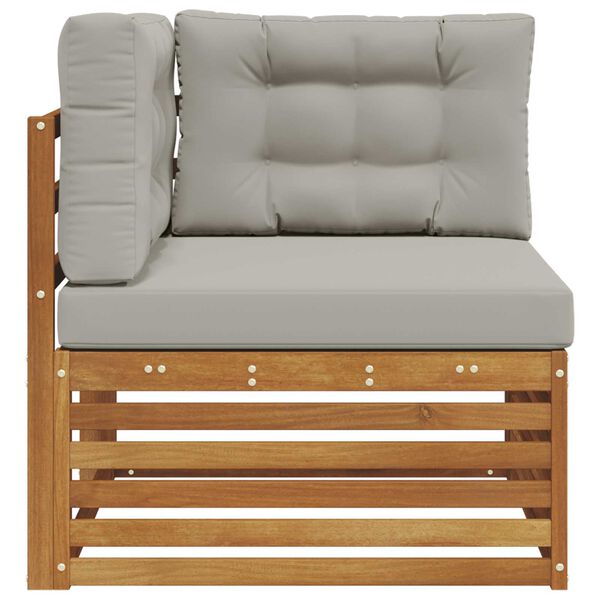 vidaXL Zunanja kotna sedežna garnitura Masiven les akacije Naravna