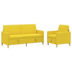 vidaXL Sofa set z shrambo 2 kos Svetlo rumena Poliester