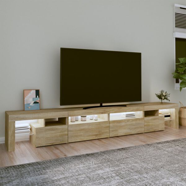 vidaXL TV omarica z LED lučkami sonoma hrast 260x36,5x40 cm