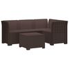 vidaXL 4-sedežna vrtna sofa z rattan videzom PP Rjava