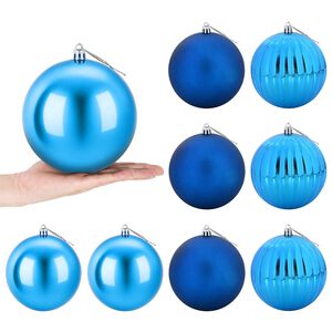 vidaXL Set božičnih kroglic XL 9 kos Modra &Oslash; 15 cm Plastika