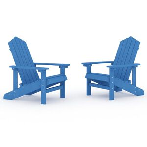 vidaXL Vrtni stoli Adirondack 2 kosa HDPE aqua modri
