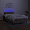 vidaXL Box spring postelja z vzmetnico LED taupe 120x200 cm blago