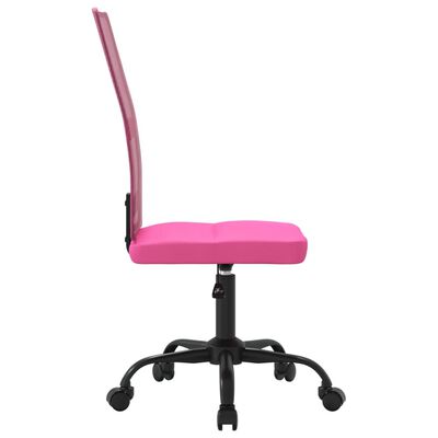 vidaXL Pisarniški stol nastavljiv po višini roza mrežasto blago