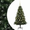 vidaXL Umjetno božično drevo z okrasnimi kroglami 120 cm 150 LED