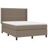vidaXL Box spring postelja z vzmetnico LED taupe 140x200 cm blago