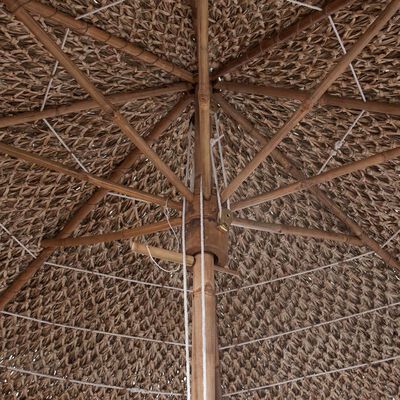 vidaXL Senčnik iz bambusa s streho iz listov bananovca 210 cm