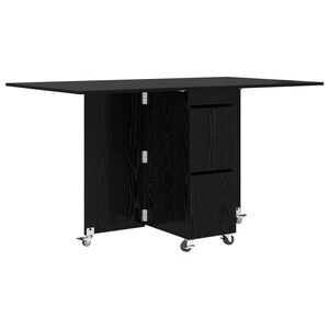 vidaXL Jedilna miza 140 x 80 x 77 cm Inženirski les Črni hrast