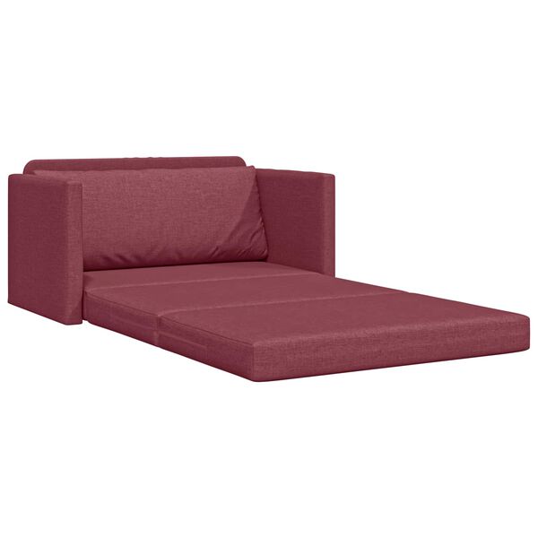 vidaXL Sofa postelja 110cm Vinorodna rdeča blago