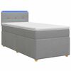 vidaXL Postelja boxspring z vzmetnico Svetlo siva 90 x 190 cm Blago