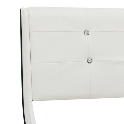 vidaXL Postelja z vzmetnico belo umetno usnje 160x200 cm
