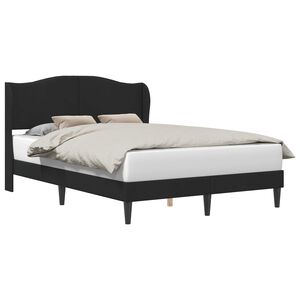 vidaXL Konstrukcija postelje z vzglavjem Črna 160 x 200 cm Žamet