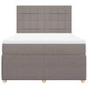 vidaXL Box spring postelja z vzmetnico taupe 140x190 cm blago