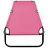 vidaXL Zložljiv ležalnik iz jekla roza