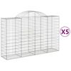 vidaXL Obokane gabion ko&scaron;are 5 kosov 200x50x120/140cm pocinkano železo