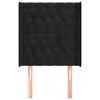 vidaXL Vzglavje z ušesi črno 83x16x118/128 cm žamet