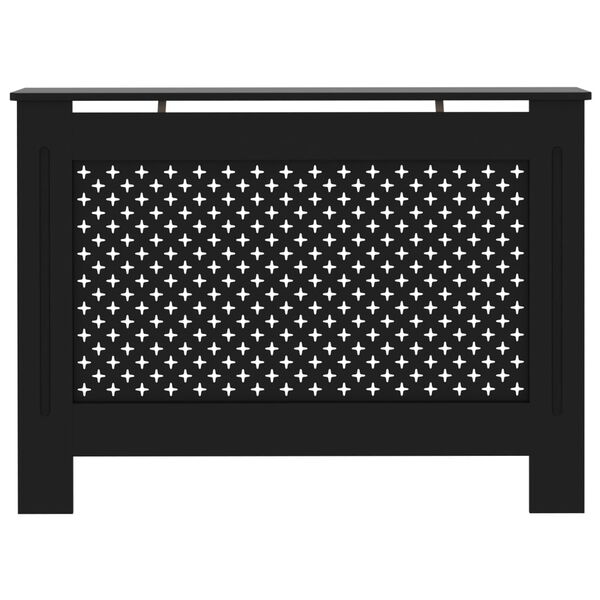vidaXL Pokrov za radiator črn 112x19x81,5 cm mediapan