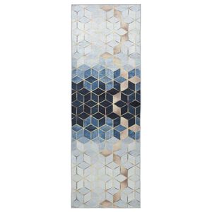 vidaXL Preproga runner LESAKA Srebrna 100 x 200 cm Diamantni žamet