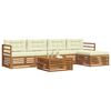 vidaXL Zunanja garnitura za sedenje z blazino 6 pcs Naravna in smetana
