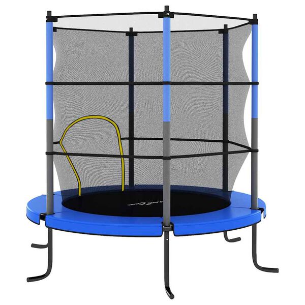 vidaXL Trampolin z varnostno mrežo okrogel 140x160 cm moder