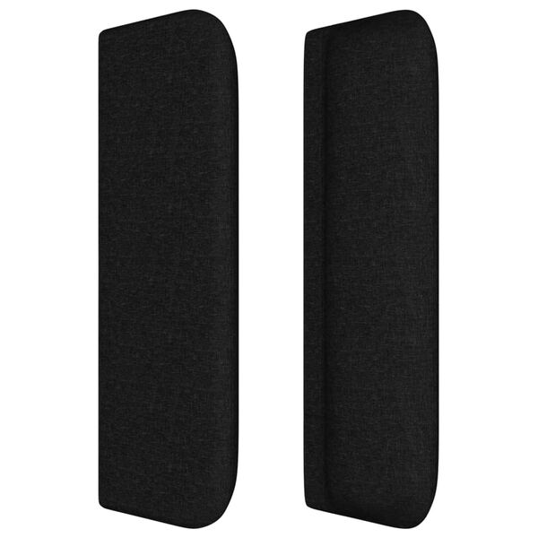 vidaXL Vzglavje z u&scaron;esi črno 83x16x78/88 cm blago