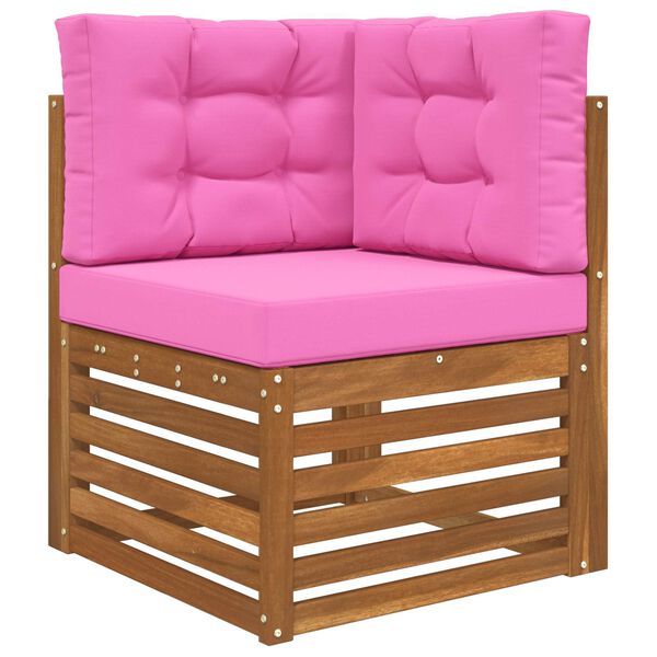 vidaXL Zunanja blazina za kavč 3 pcs Roza Poliester