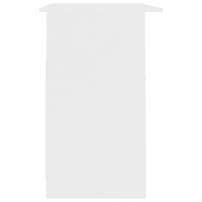 vidaXL Pisalna miza s predali bela 110x50x76 cm iverna plošča