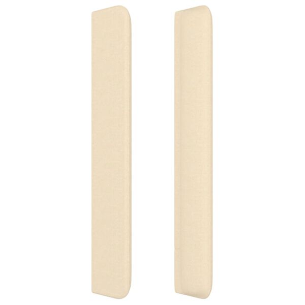 vidaXL Vzglavje z u&scaron;esi krem 147x16x118/128 cm blago