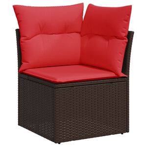 vidaXL Vrtni kavč z blazino Rjava 62 x 62 x 69 cm Poly ratan