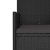 vidaXL Vrtna sedežna garnitura 4-delna z blazinami črn poli ratan