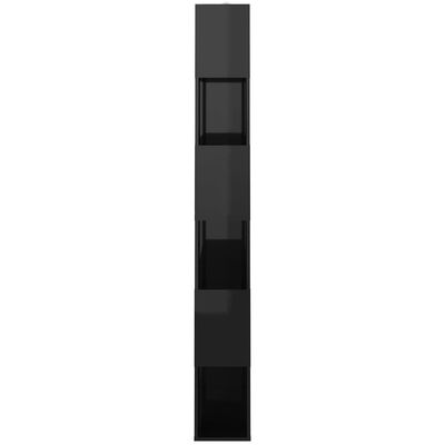 vidaXL Knjižna omara za razdelitev prostora sijaj črna 80x24x186 cm