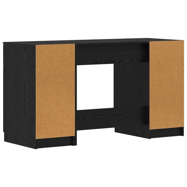 vidaXL Miza s predalom Črna Orehovina 133 x 50 x 75 cm Konstruiran les