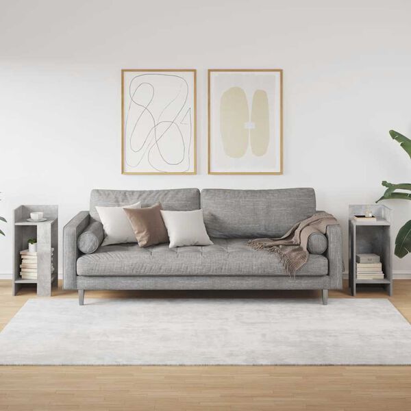 vidaXL Stranske mize s polico 2 kosa betonsko siv 25,5x27x60 cm