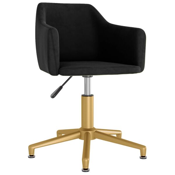 vidaXL Vrtljiv jedilni stol 2 kosa črn žamet