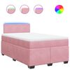 vidaXL Box spring postelja z vzmetnico roza 120x190 cm žamet