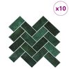 vidaXL Plo&scaron;čica ribje kosti 10 pcs Temno zelena 30 x 30 cm