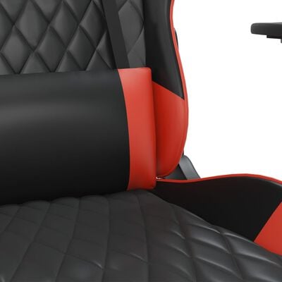 vidaXL Masažni igralni stol z oporo za noge črno in Rdeča umetno usnje