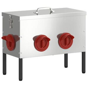 vidaXL Hranilnik za pi&scaron;čance srebrna 41,5 x 20,5 x 33 cm