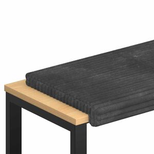 vidaXL Blazina za klop Pli&scaron;asti kord Temno siva Globina 35 cm