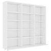 vidaXL Omarica za CD plo&scaron;če bela 100x23x89,5 cm iverna plo&scaron;ča