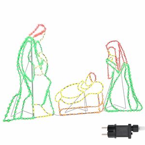 vidaXL Osvetljene jaslice med 550 LED večbarvno 112 x 71,5 cm PVC