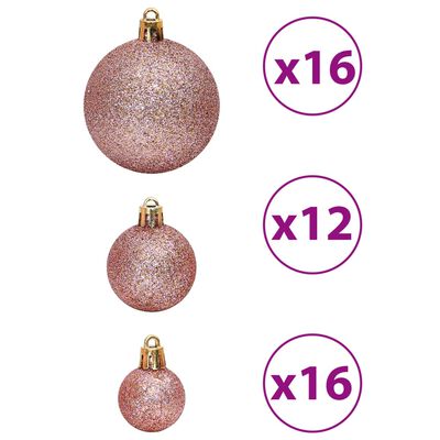 vidaXL Božične bunkice 100 kosov pink in roza 3 / 4 / 6 cm