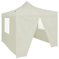 vidaXL Profesionalen zložljiv vrtni šotor s 4 stranicami 2x2 m krem