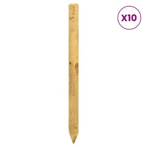 vidaXL Ograjni stebri 10 kos Rjava 120 cm Trdna borovina