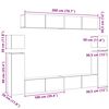 vidaXL Komplet TV omaric 8 pcs Črna Orehovina Konstruiran les