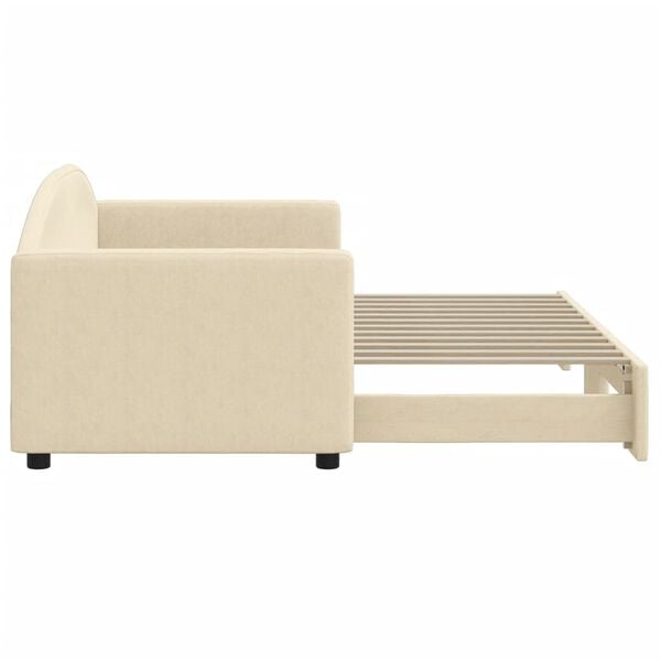 vidaXL Izvlečna dnevna postelja temno krem 80x200 cm blago