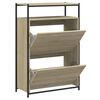 vidaXL Omarica za čevlje sonoma hrast 75x34x112 cm inženirski les