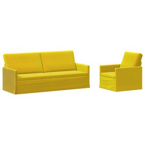 vidaXL Kavčna garnitura 2 pcs Rumena Žamet